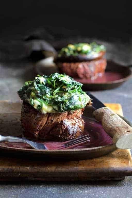 Beef and Spinach Stuffed Portobello Mushrooms