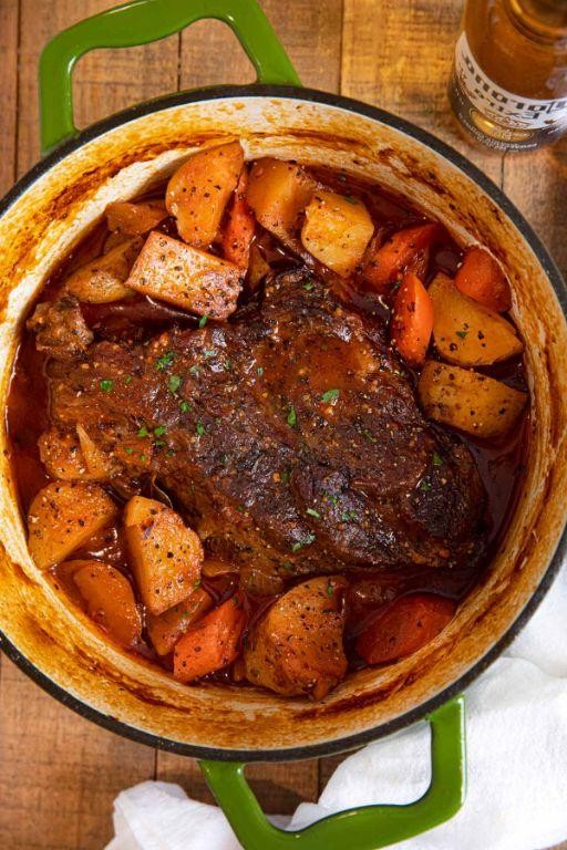 Beer-Braised Rump Roast with Onions