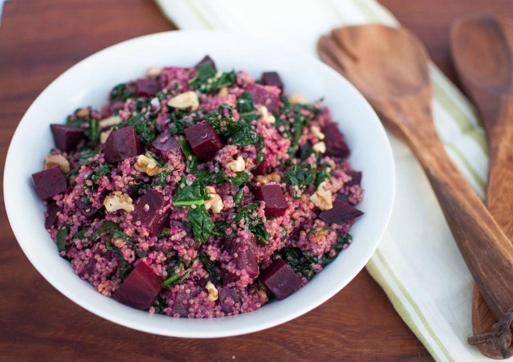 Beet Greens and Quinoa Salad with Citrus Dressing