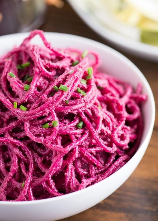 Beetroot and Almond Pesto Pasta