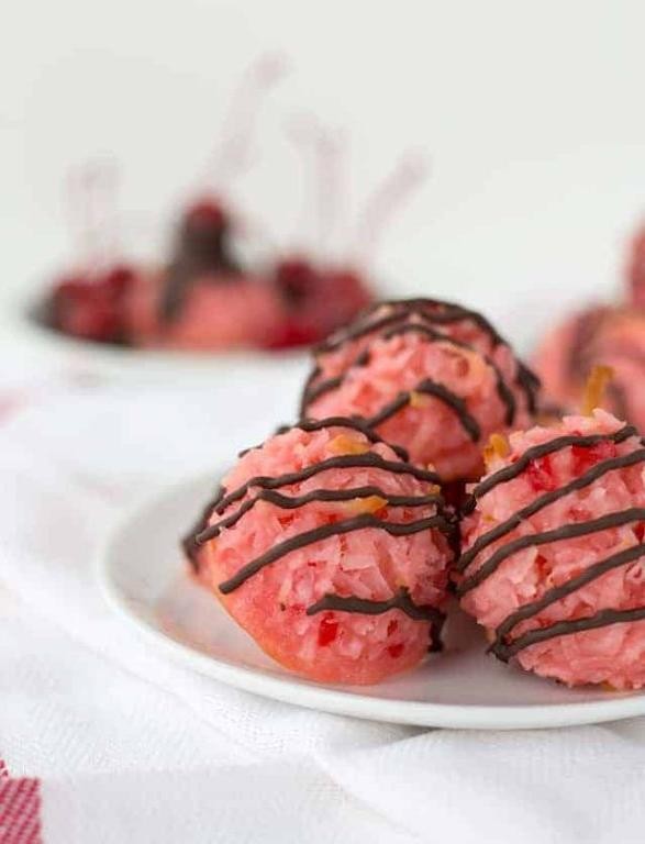 Bing Cherry and Coconut Macaroons