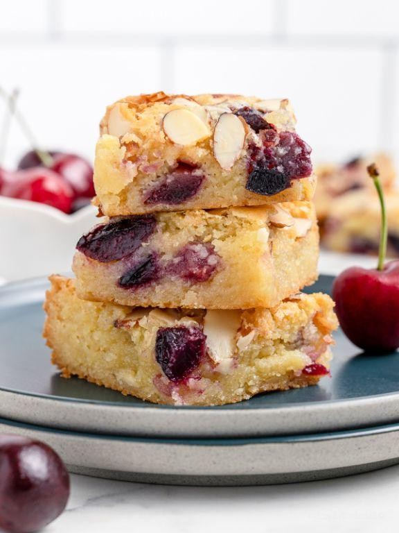 Bing Cherry and White Chocolate Blondies