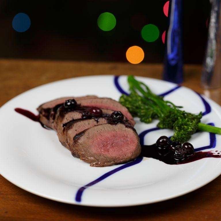 Bison Roast with Blueberry Port Sauce