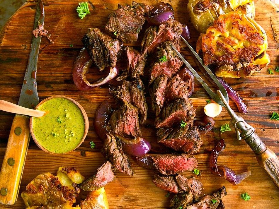Bison Roast with Chimichurri Sauce