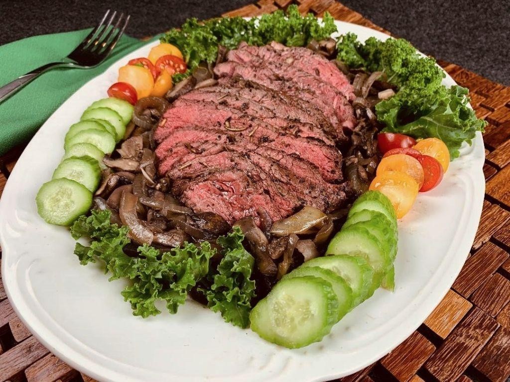 Bison Roast with Wild Mushroom Stuffing