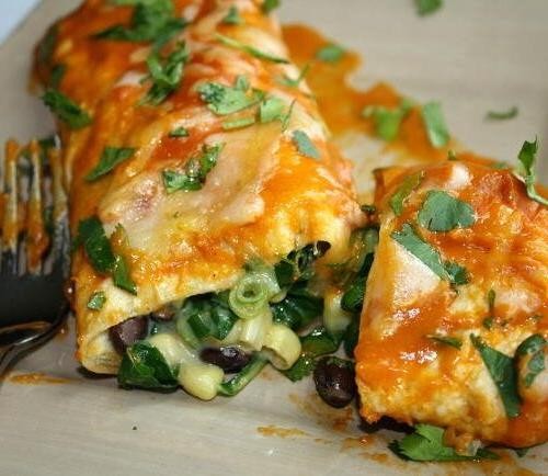 Black Bean and Spinach Enchiladas