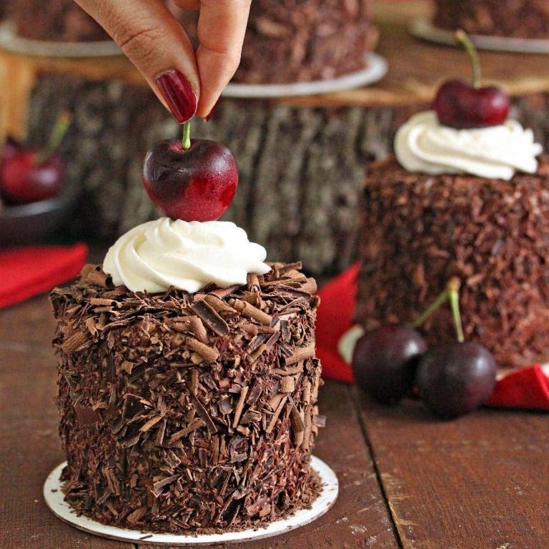 Black Forest Petit Fours with Cherry Ganache