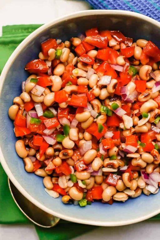 Black-Eyed Pea Salad with Bell Peppers and Red Onion