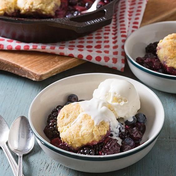 Blackberry Cobbler with Cornmeal Biscuits