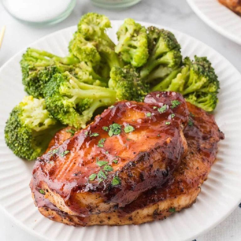 Blackstone Pork Chops with Bourbon BBQ Sauce