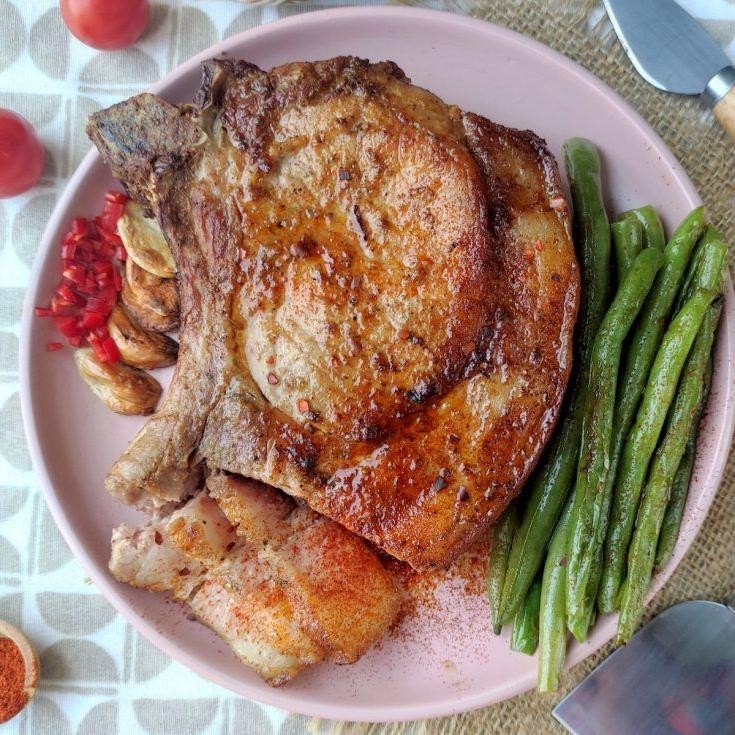 Blackstone Pork Chops with Grilled Peach Relish