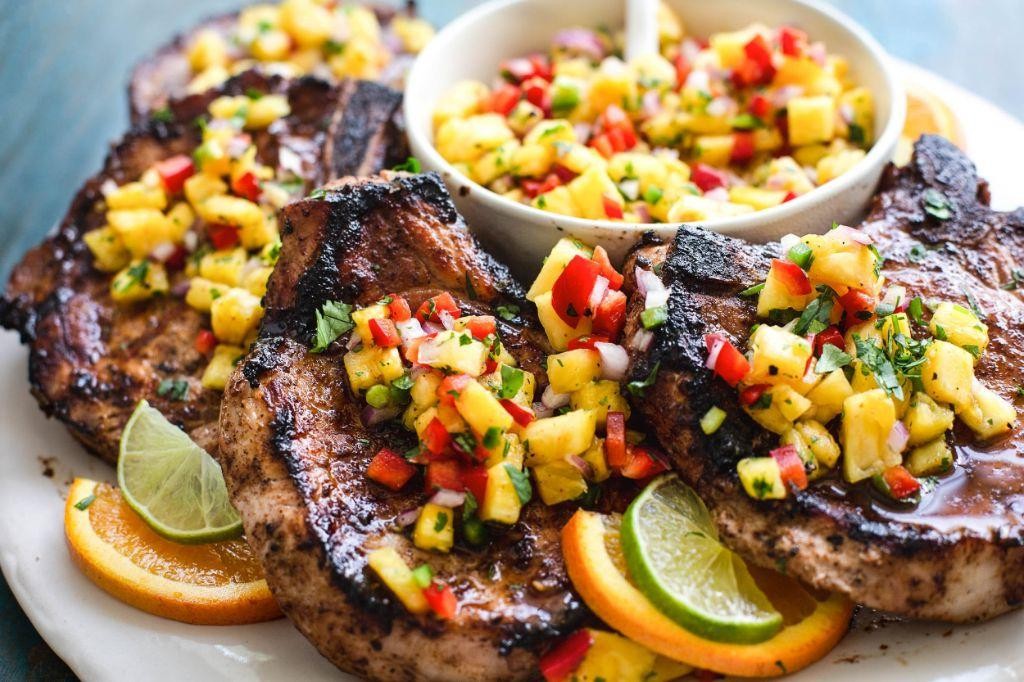 Blackstone Pork Chops with Pineapple Salsa