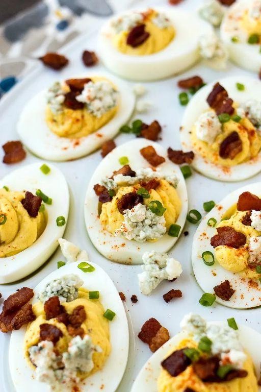 Blue Cheese and Bacon Deviled Eggs