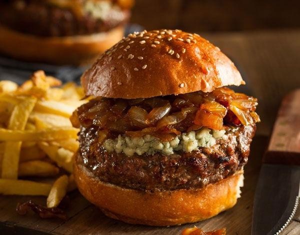 Blue Cheese and Caramelized Onion Hamburger Steak