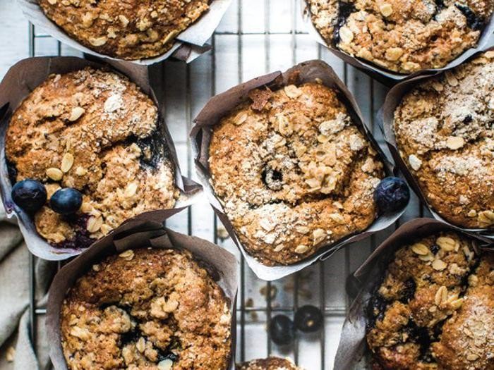 Blueberry Banana Muffins with Walnuts