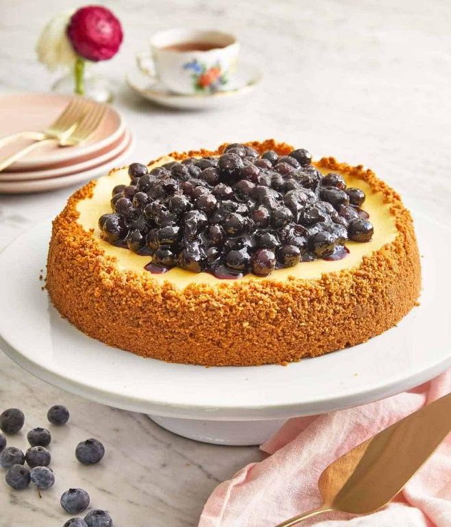 Blueberry Cheesecake with Graham Cracker Crust