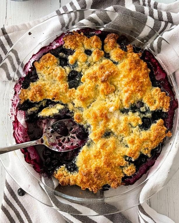 Blueberry Cobbler with Frozen Blueberries