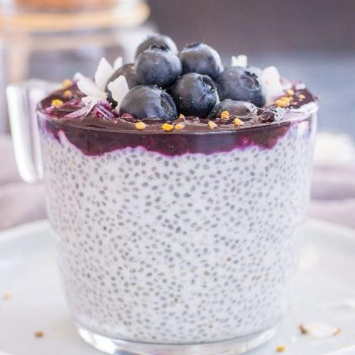 Blueberry Coconut Chia Pudding Smoothie