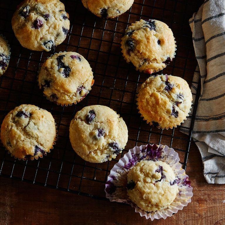 Blueberry Coconut Muffins with Shredded Coconut