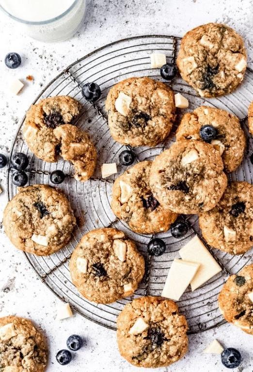 Blueberry Oatmeal Cookies with White Chocolate Chips
