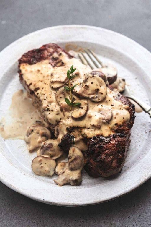 Brahmin Steak with Molerat Mushroom Sauce
