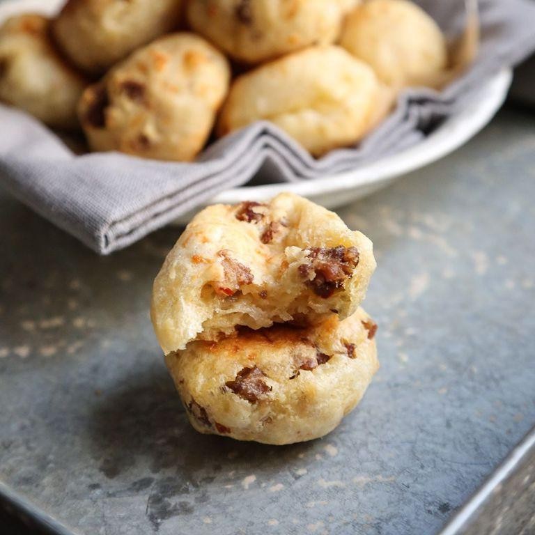 Brazilian Chicken Pão de Queijo Stuffed