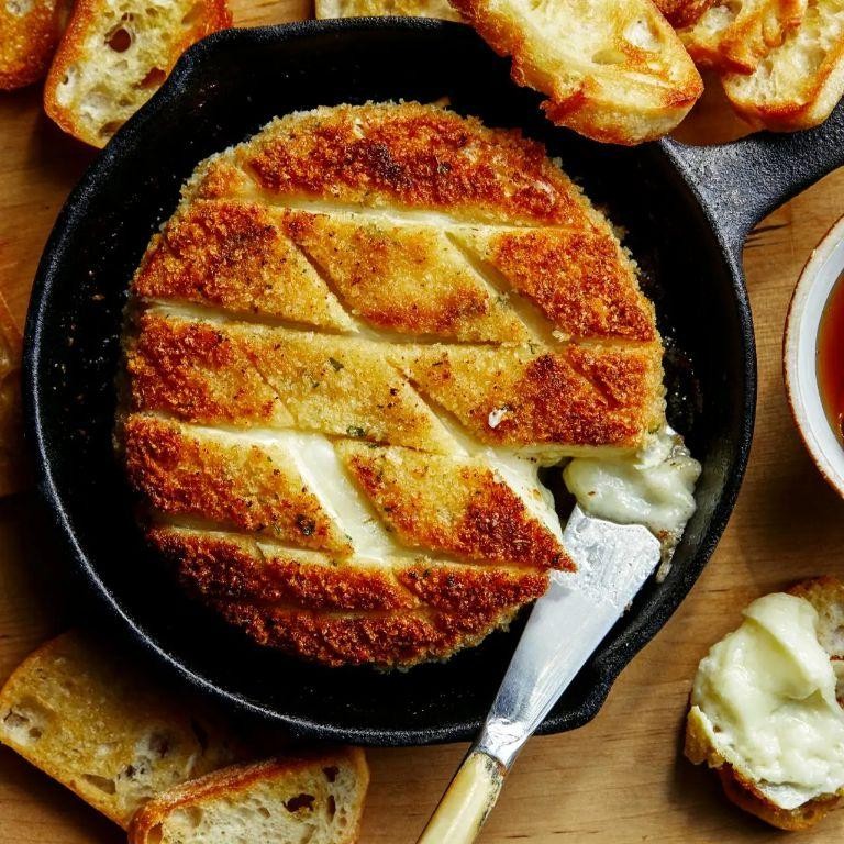 Bread Crumb and Nut-Crusted Baked Brie