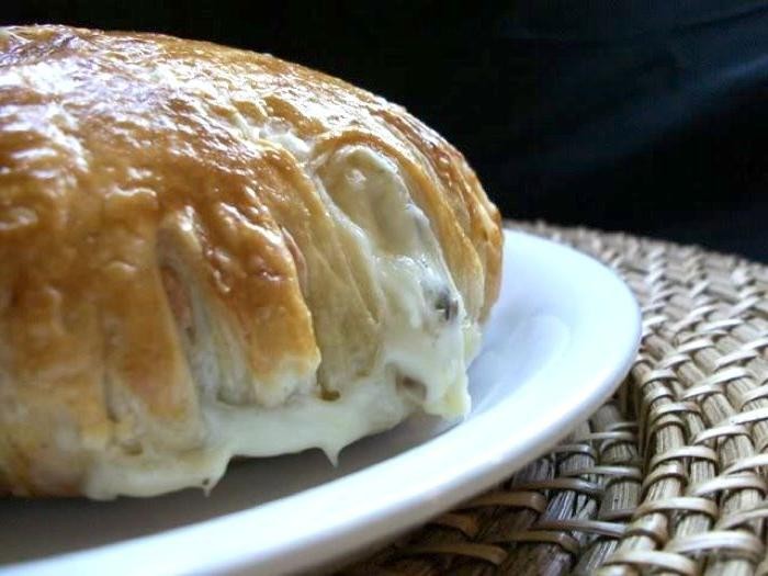 Brie and Mushroom Stuffed Bread