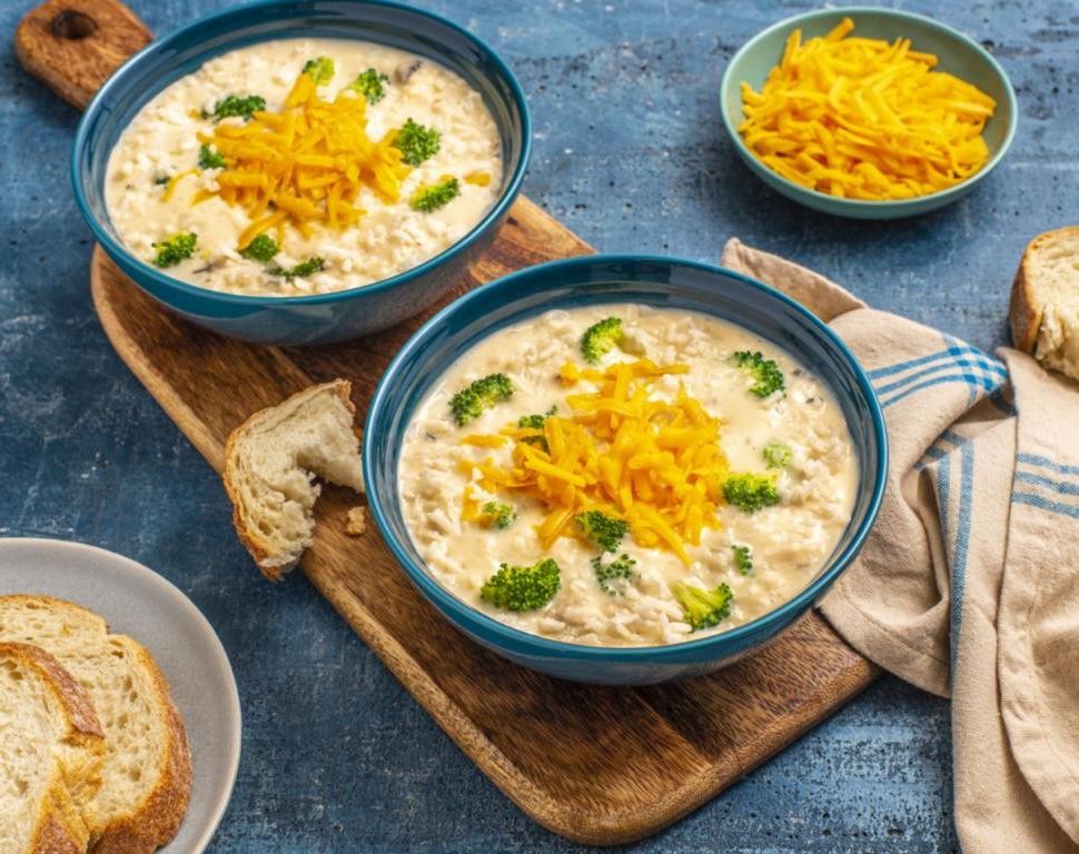Broccoli Cheddar Rice Soup