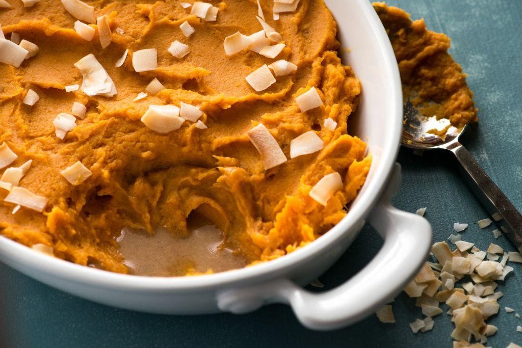 Brown Sugar Coconut Milk Mashed Sweet Potatoes
