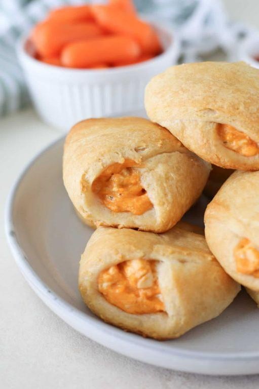 Buffalo Chicken Crescent Roll Cups