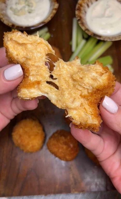 Buffalo Chicken Croquettes with Blue Cheese Dip