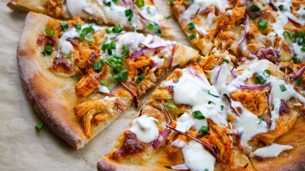 Buffalo Chicken Pizza Casserole with Blue Cheese