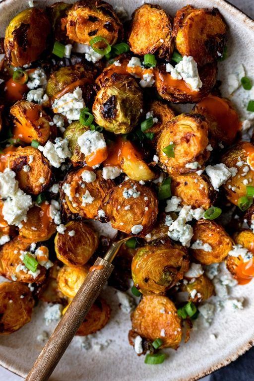 Buffalo Style Air Fryer Brussels Sprouts