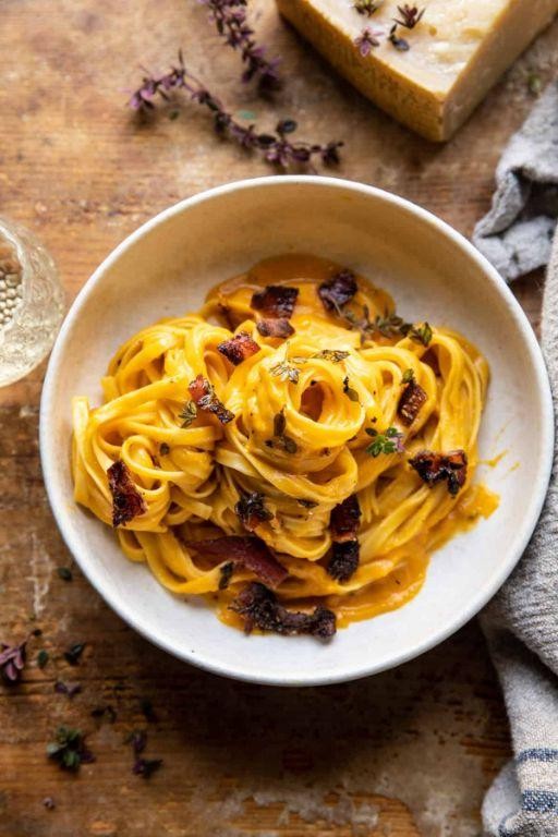 Butternut Squash and Bacon Carbonara