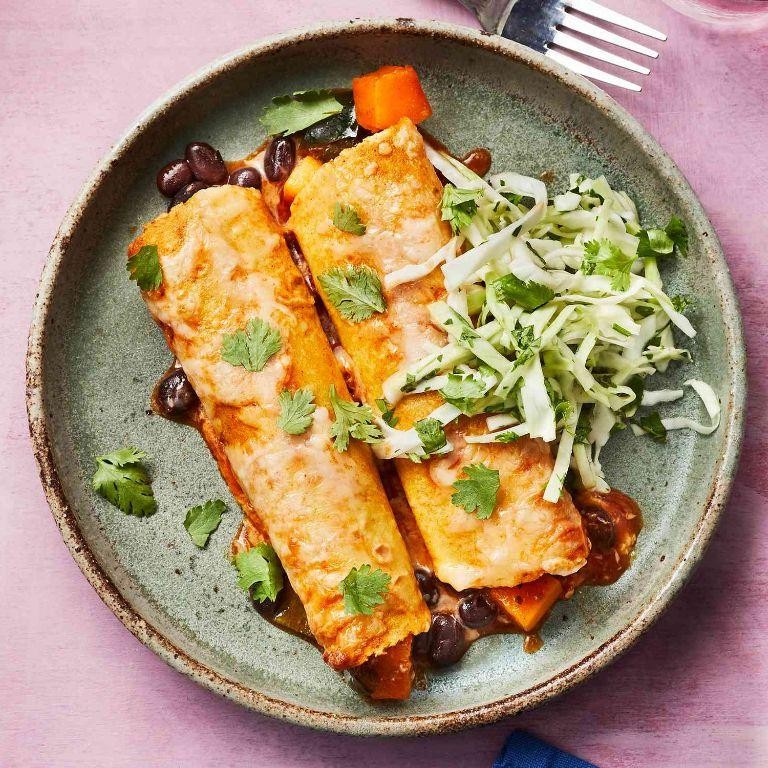 Butternut Squash and Black Bean Enchiladas