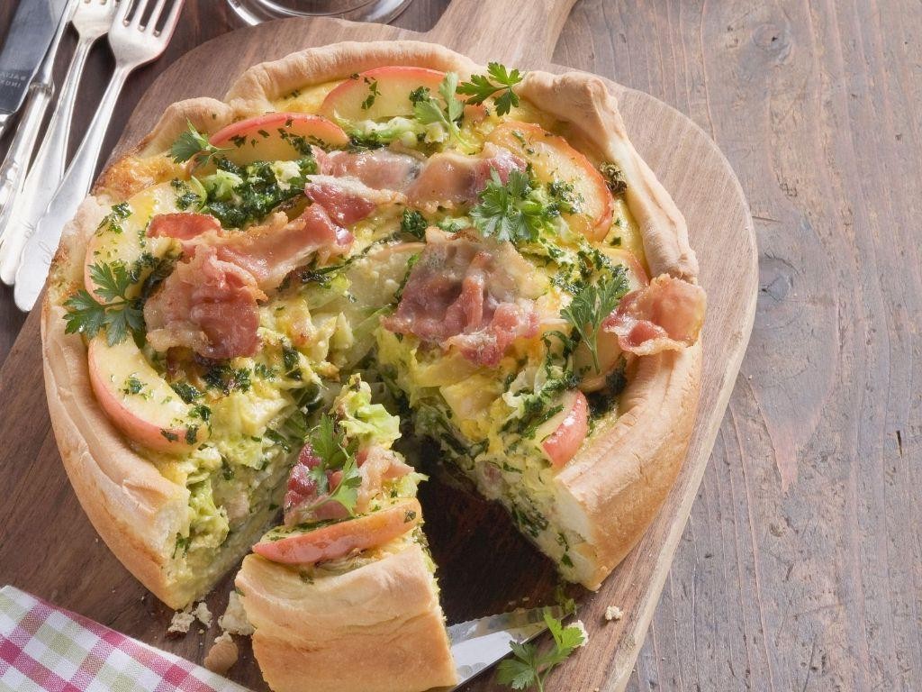 Cabbage and Bacon Quiche