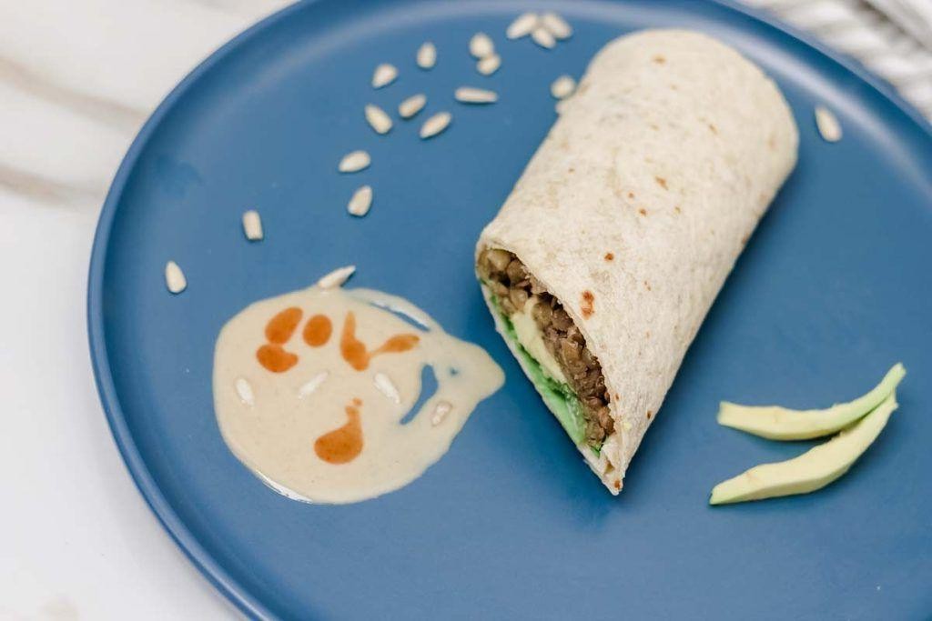 Canned Lentil and Avocado Wrap