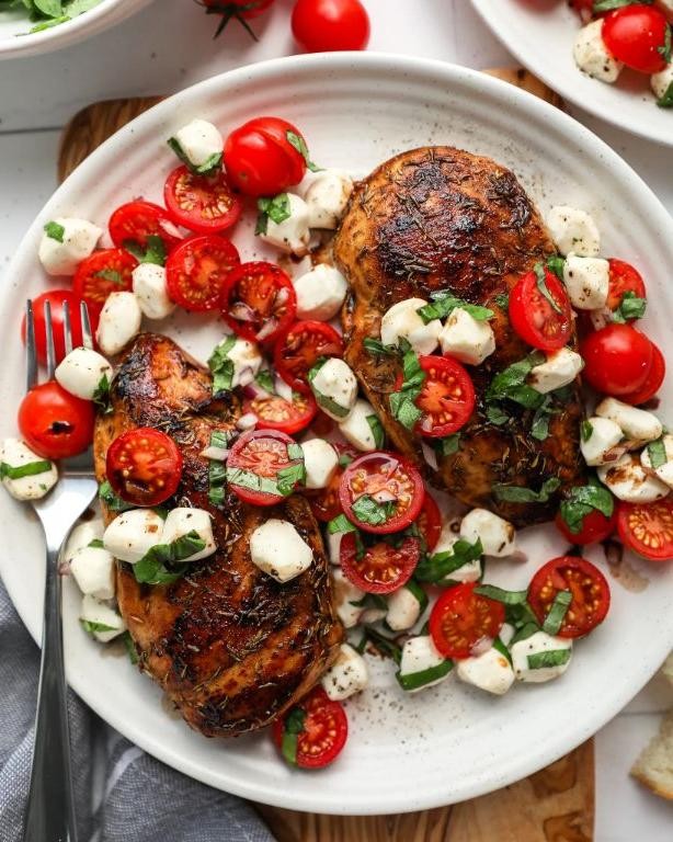 Caprese Chicken Bake with Balsamic Glaze