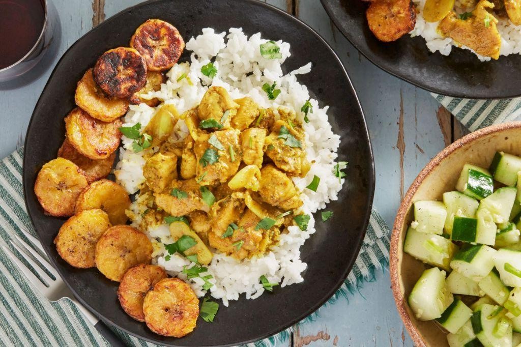 Caribbean Coconut Yellow Rice with Plantains