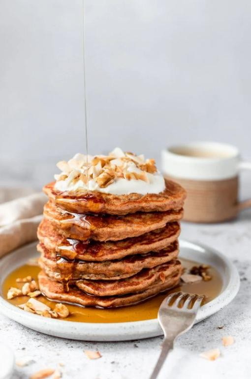 Carrot Cake Oat Flour Pancakes