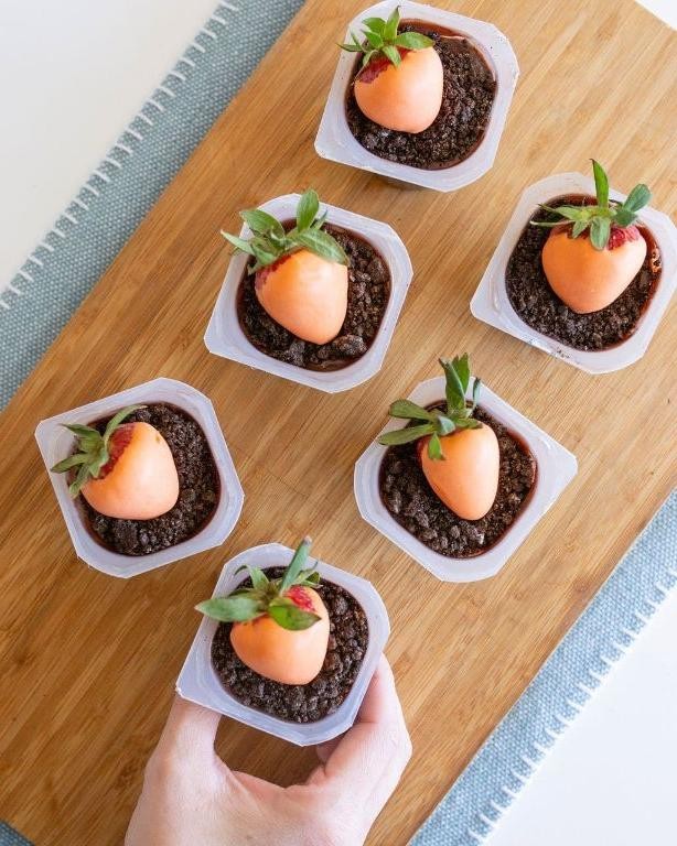 Carrot Patch Dirt Cake with Oreo Crumbs
