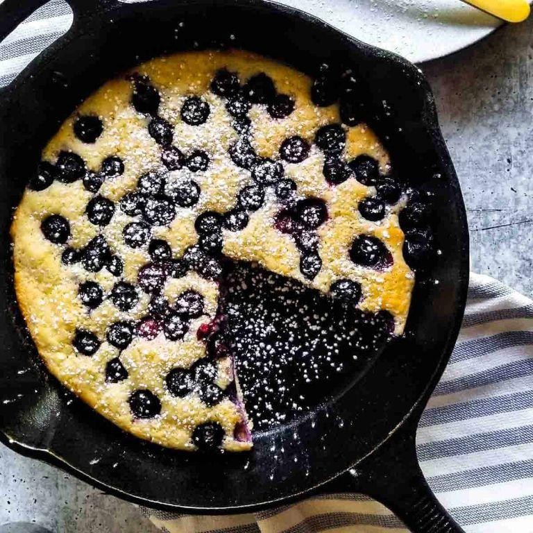 Cast Iron Blueberry Pancakes