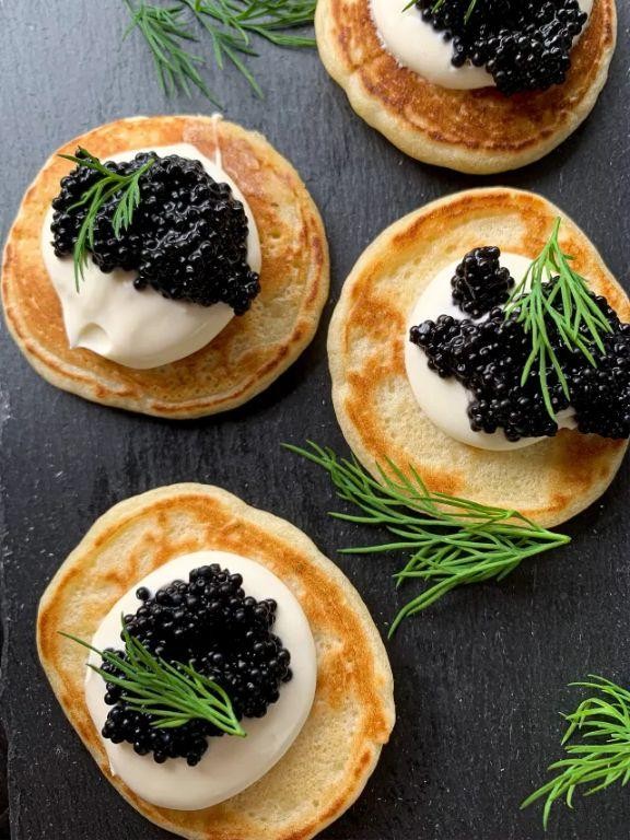 Caviar Blinis with Crème Fraîche