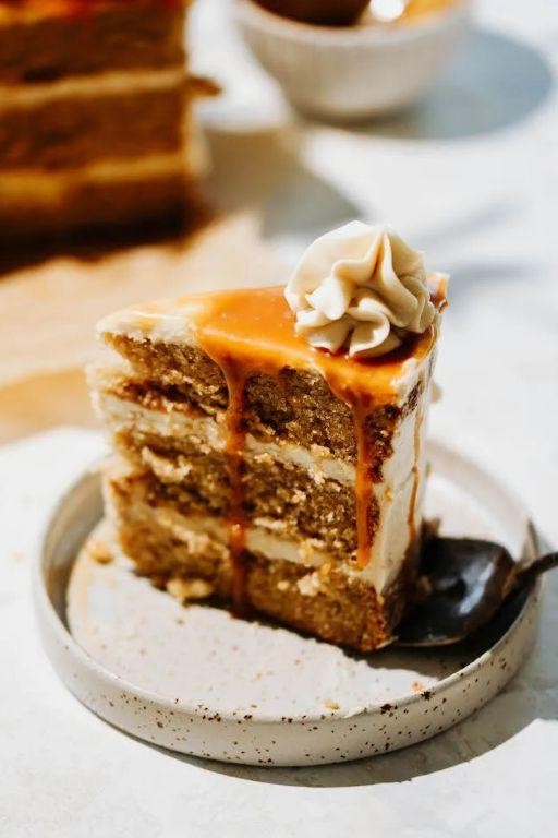 Chai-Spiced Honey Cake with Cardamom Whipped Cream