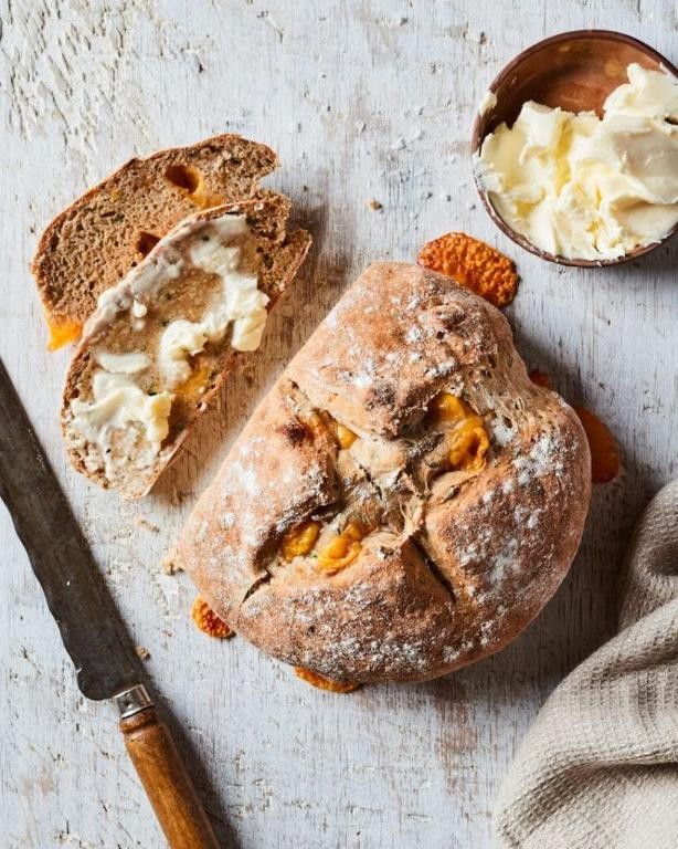 Cheddar and Chive Savory Soda Bread