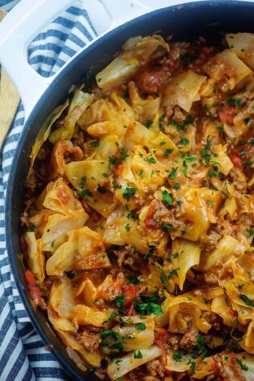 Cheesy Air Fryer Cabbage Casserole