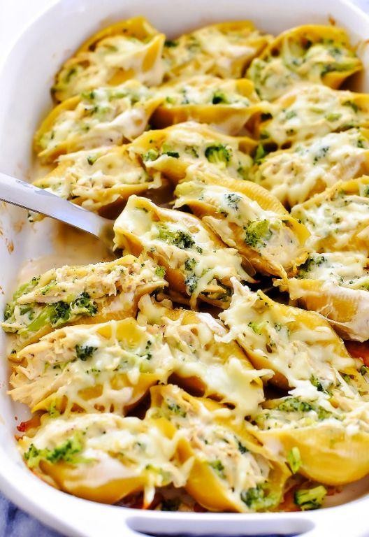 Cheesy Chicken and Broccoli Stuffed Shells