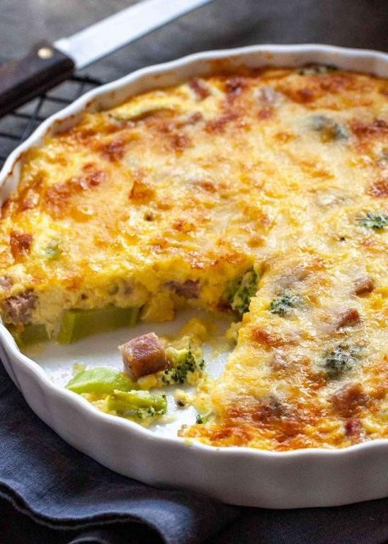 Cheesy Ham and Broccoli Quiche