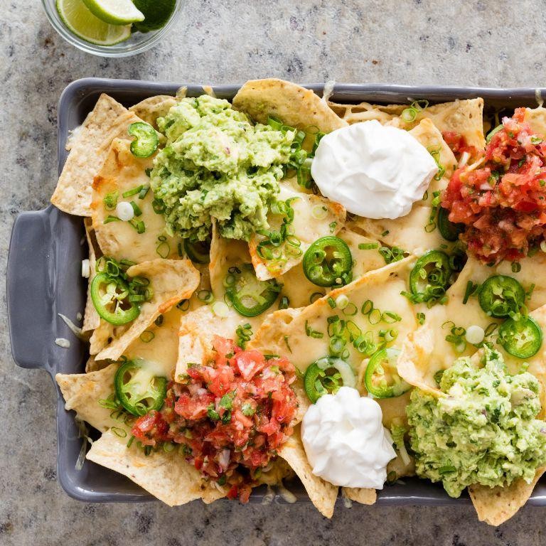 Cheesy Nachos with Guacamole